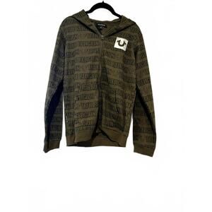 VinVintage True Religion army green zip up hoodie new with tags sz L #1668